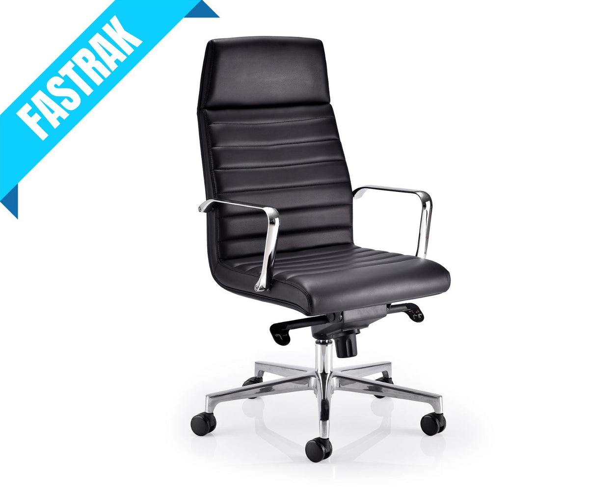 Folio Executive Leather Seating Armchair with Full Cushioning & Ribbed Stitch Detail