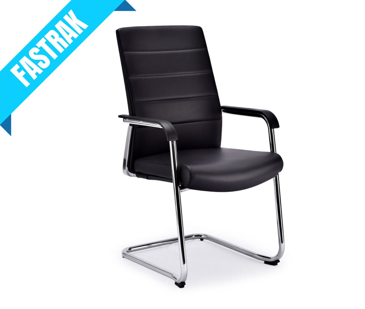 Opulence Leather High Back Chrome Cantilever Armchair
