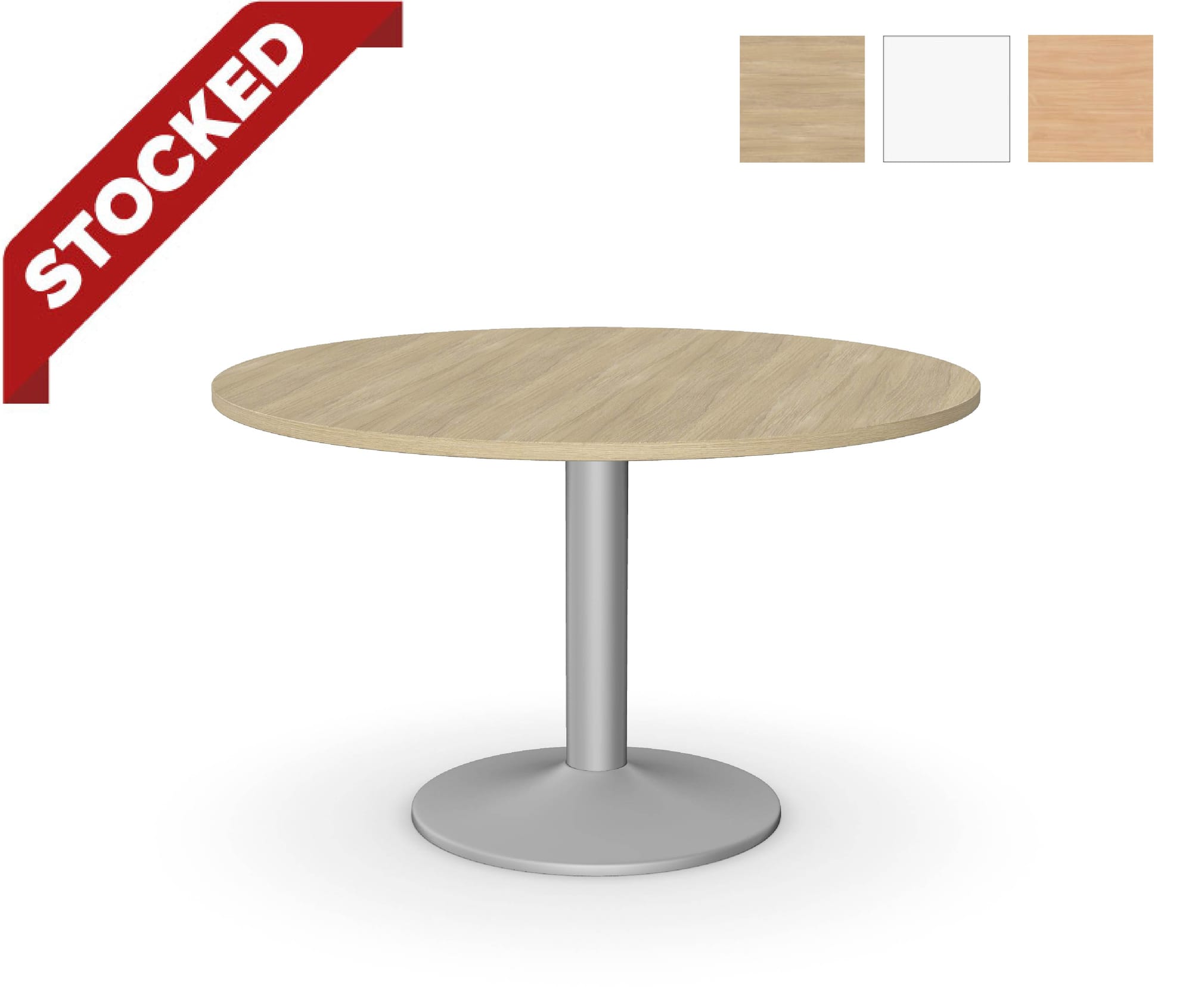 Kito Round Meeting Table, Single Cylinder Leg Base