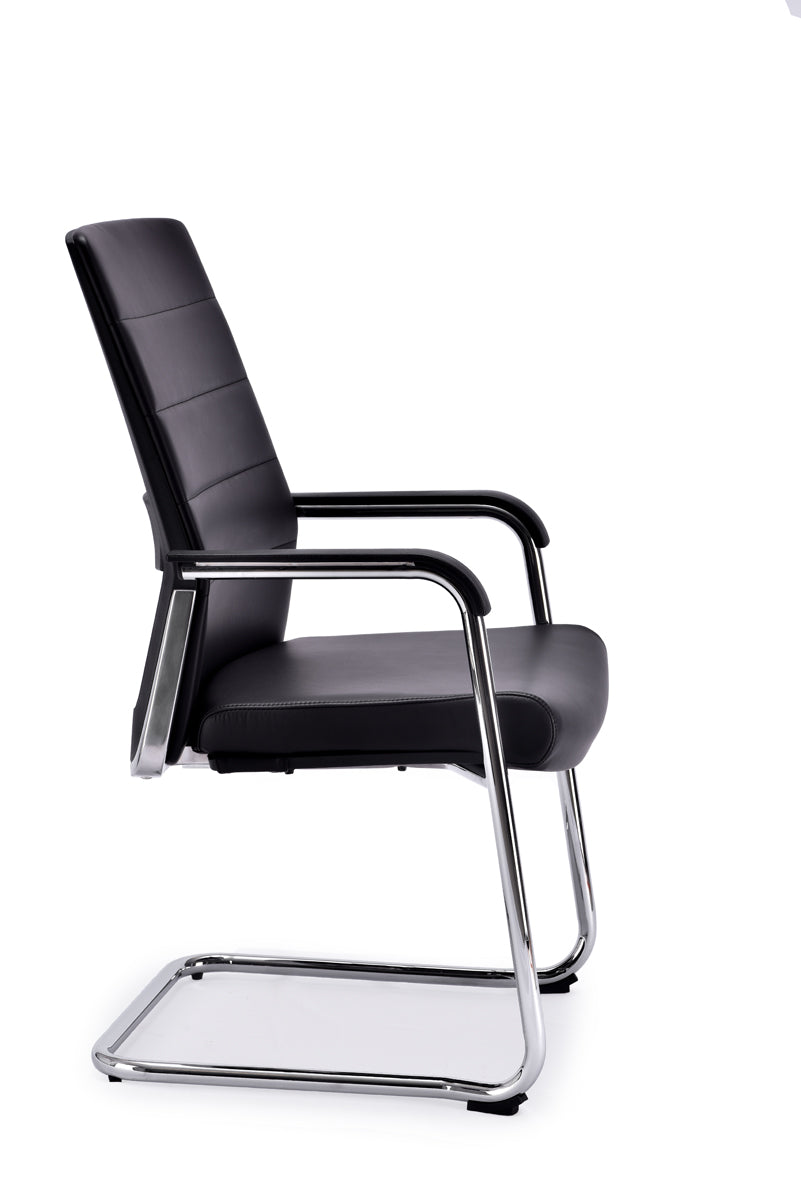Opulence Leather High Back Chrome Cantilever Armchair