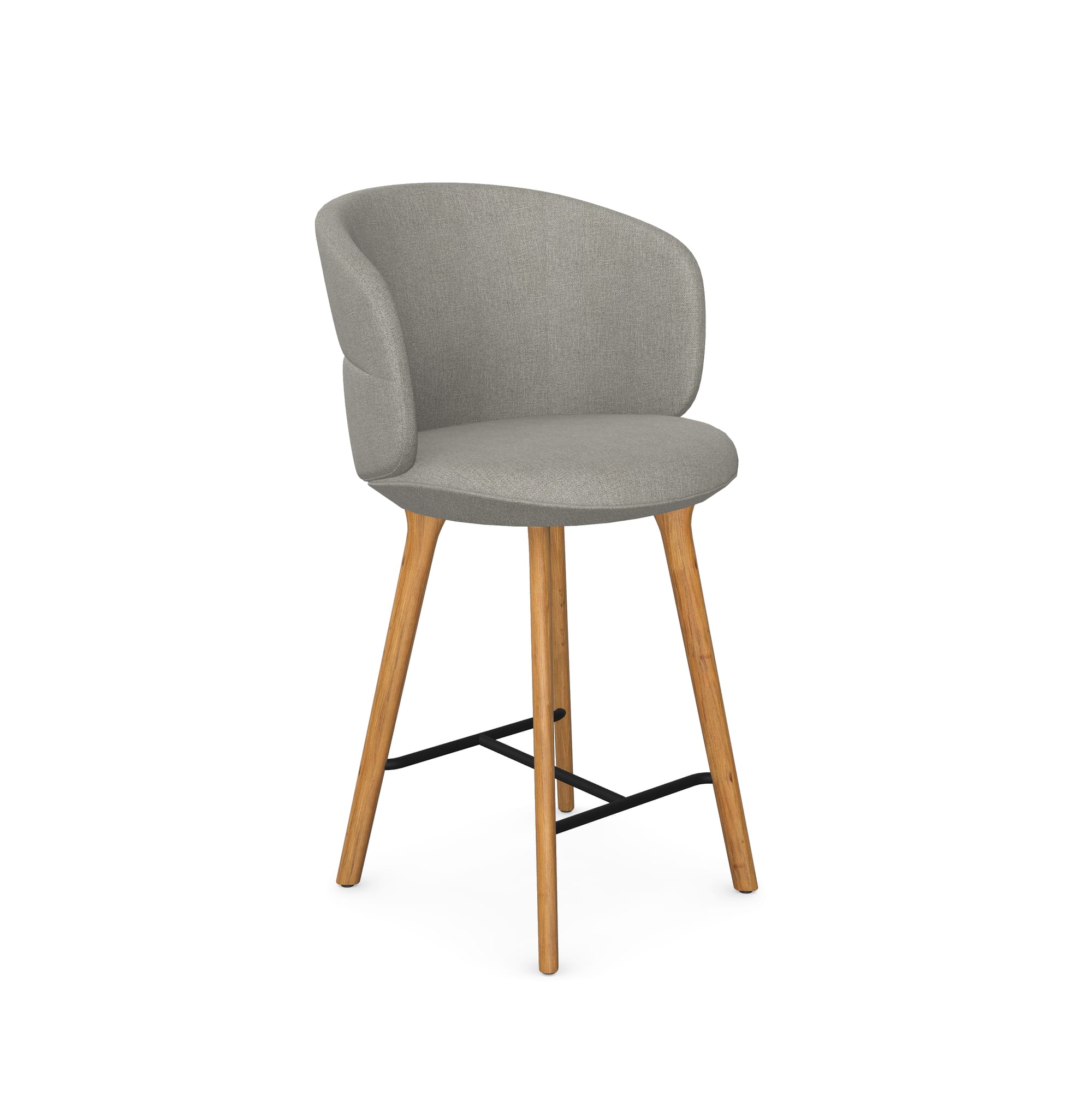 Ekori Hocker - Oak legs, steel footrest