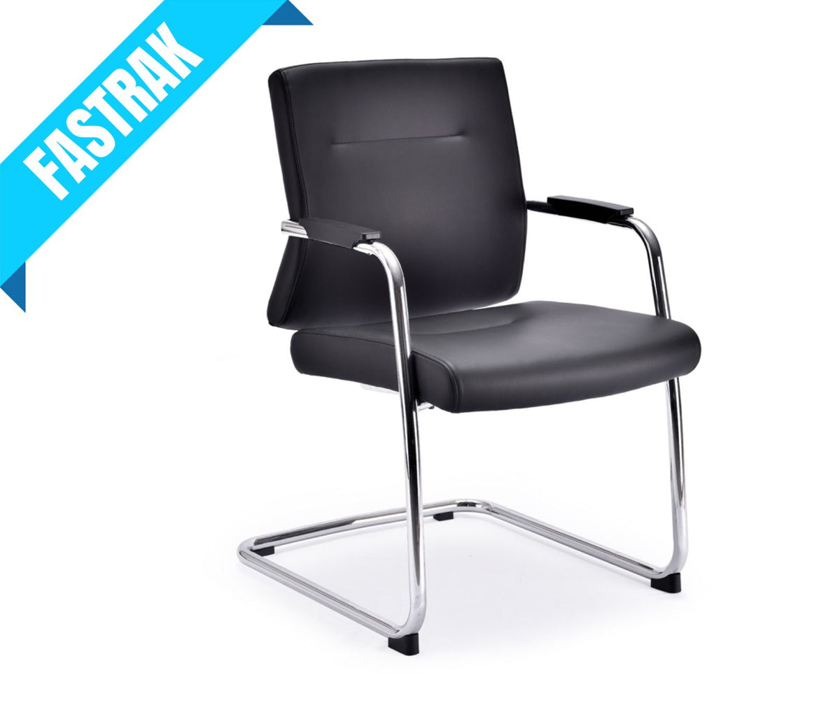 Rico Leather Boardroom Cantilever Chair with Stitch Detailing