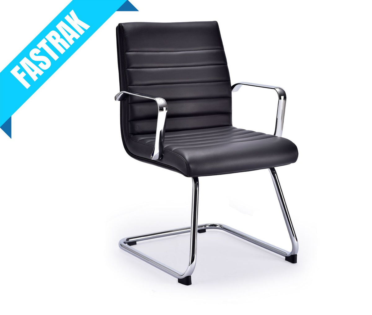 Folio Boardroom Leather Seating Armchair with Chrome Cantilever Frame