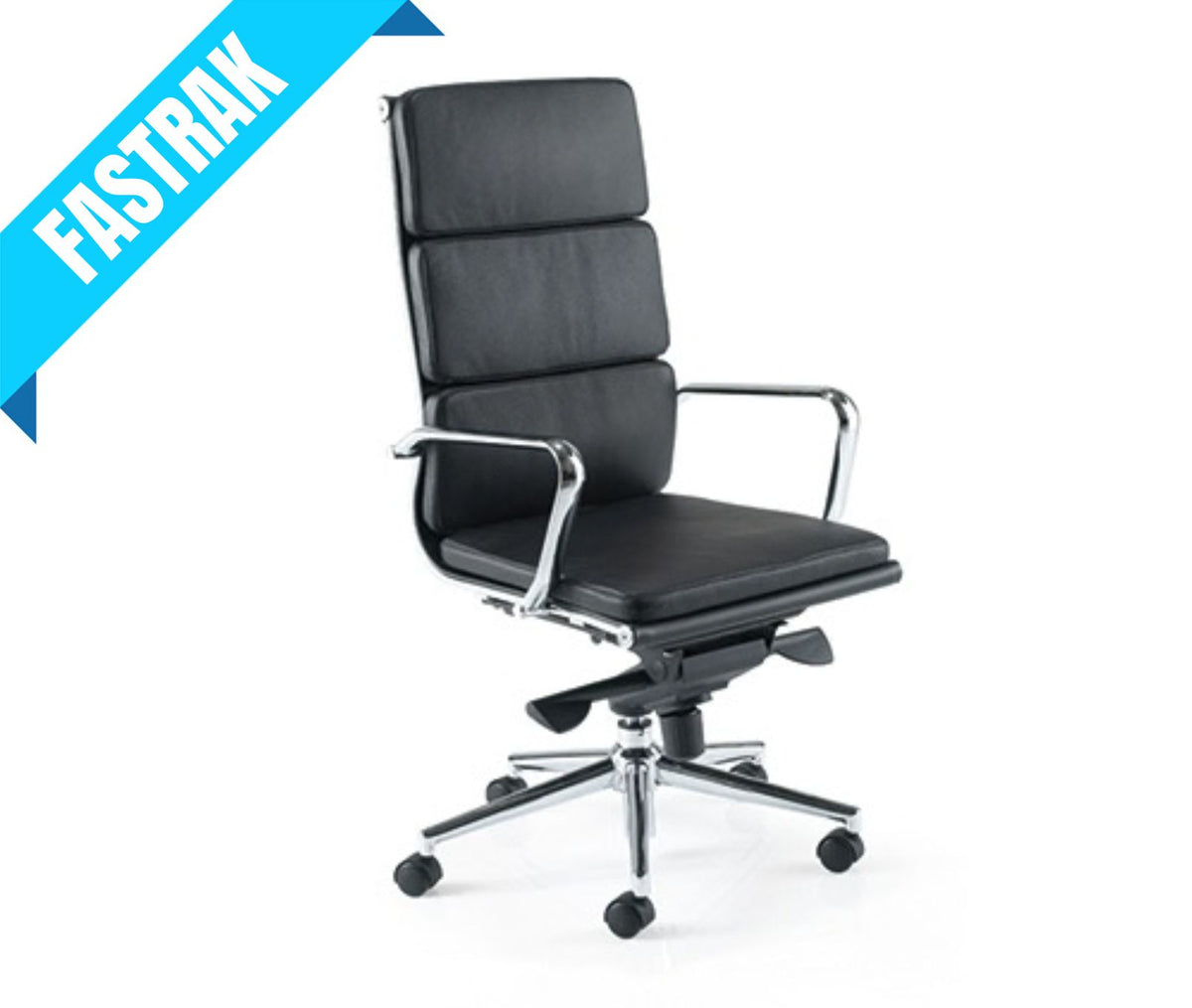 Aria 'C' Executive Leather Black Armchair with Soft Pads