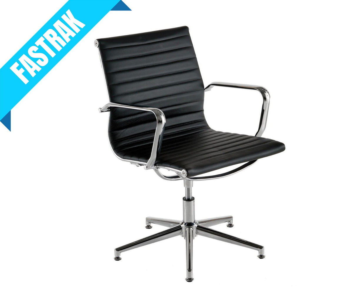 Aria 'A' Leather Meeting Chair with Memory Return Swivel