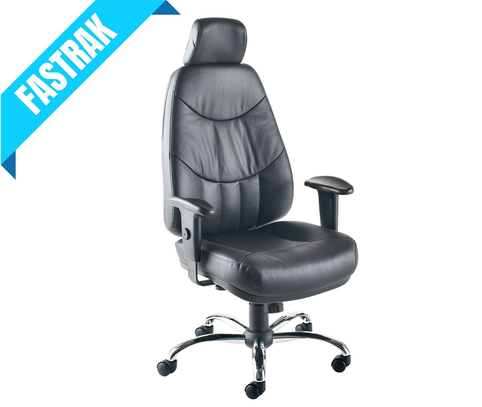Mercury High Back 24 Hour Black Leather Armchair