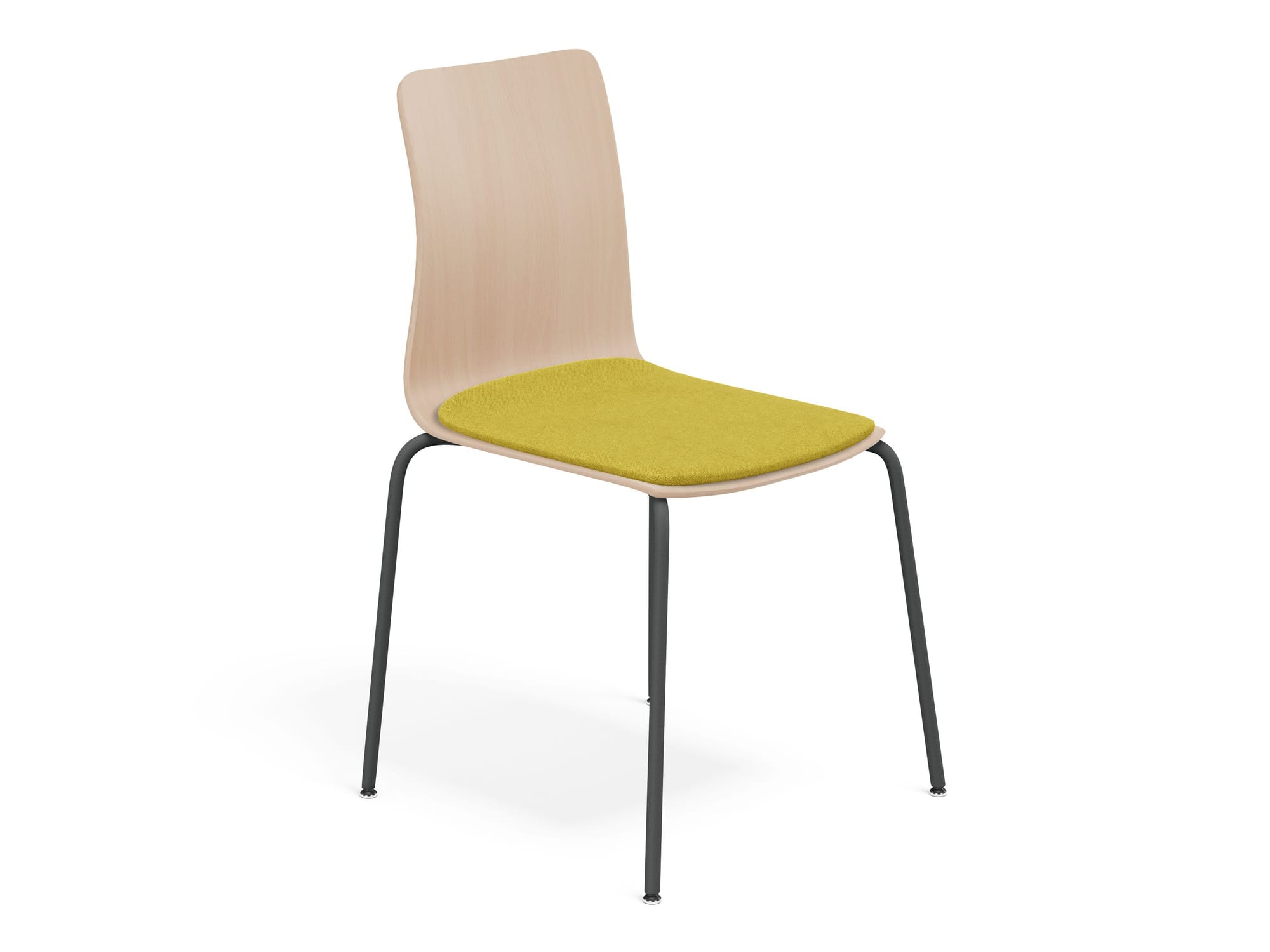 Linar Plus Wooden Chair with Cushion, Metal Legs