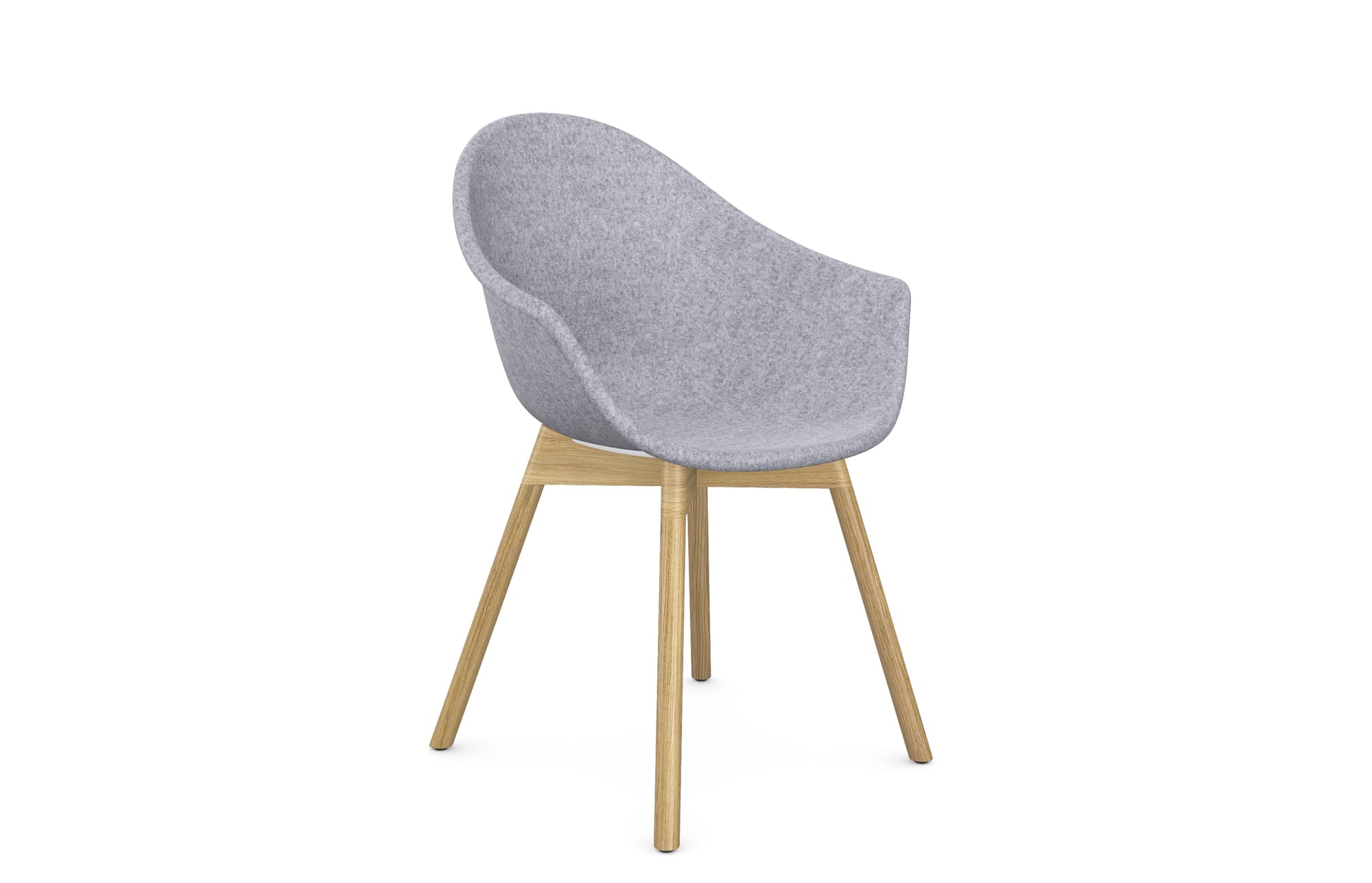 Mamu Moulded fleece Chair, Wooden Leg