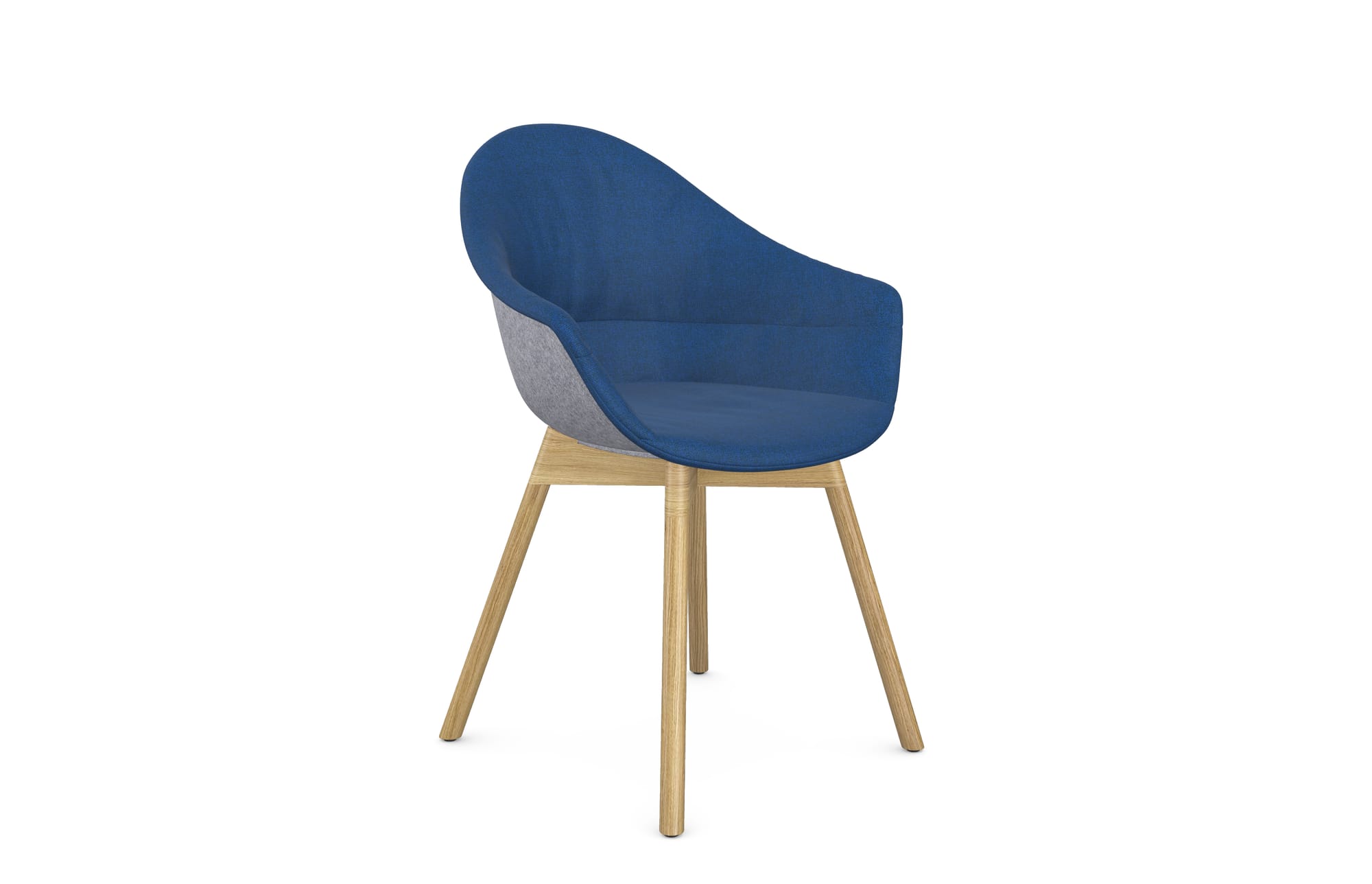 Mamu Moulded fleece with Upholstery Cover Chair, Wooden Leg
