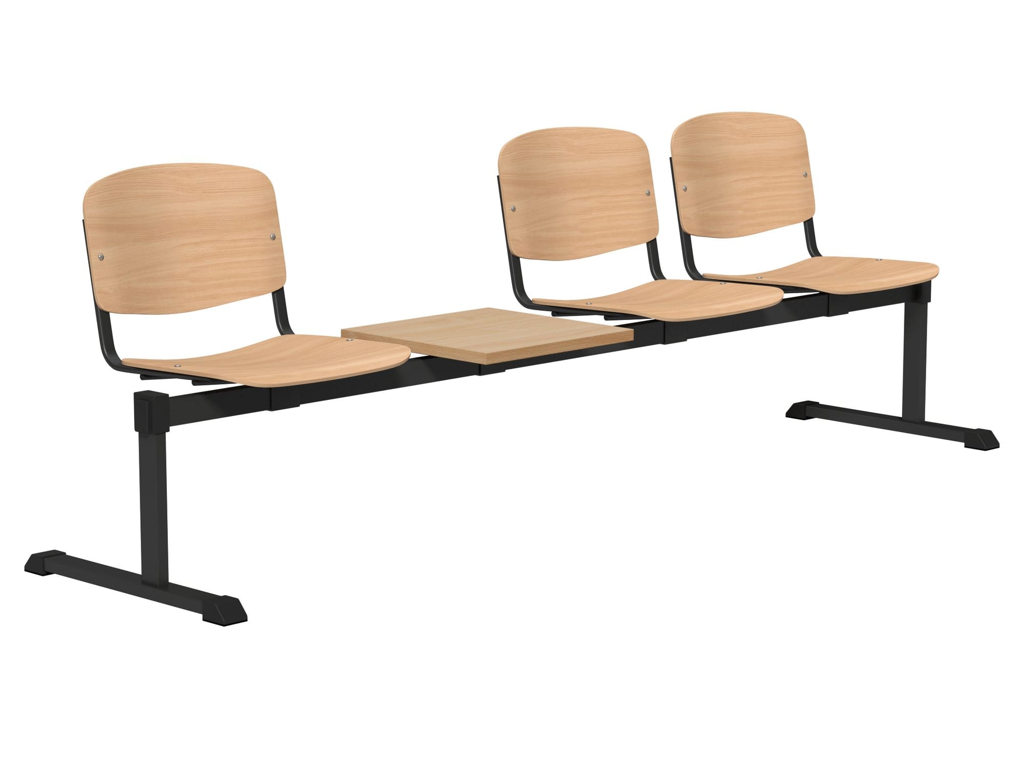 OI Series Bench with Table, Beech Wood
