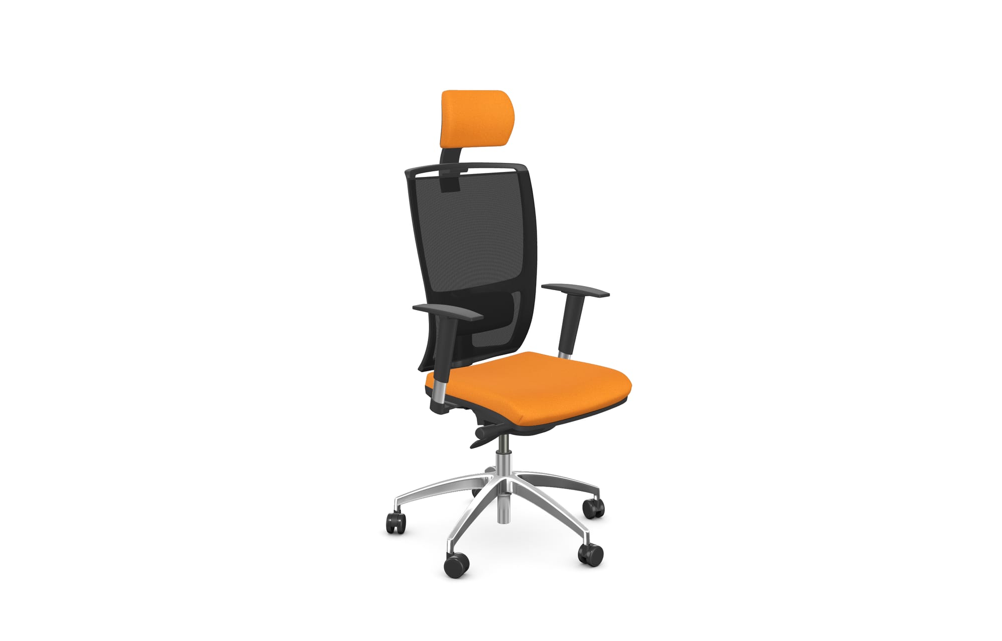 OZ Series High Backrest Swivel Mesh Chair with Headrest, Vario Adjustable Arms