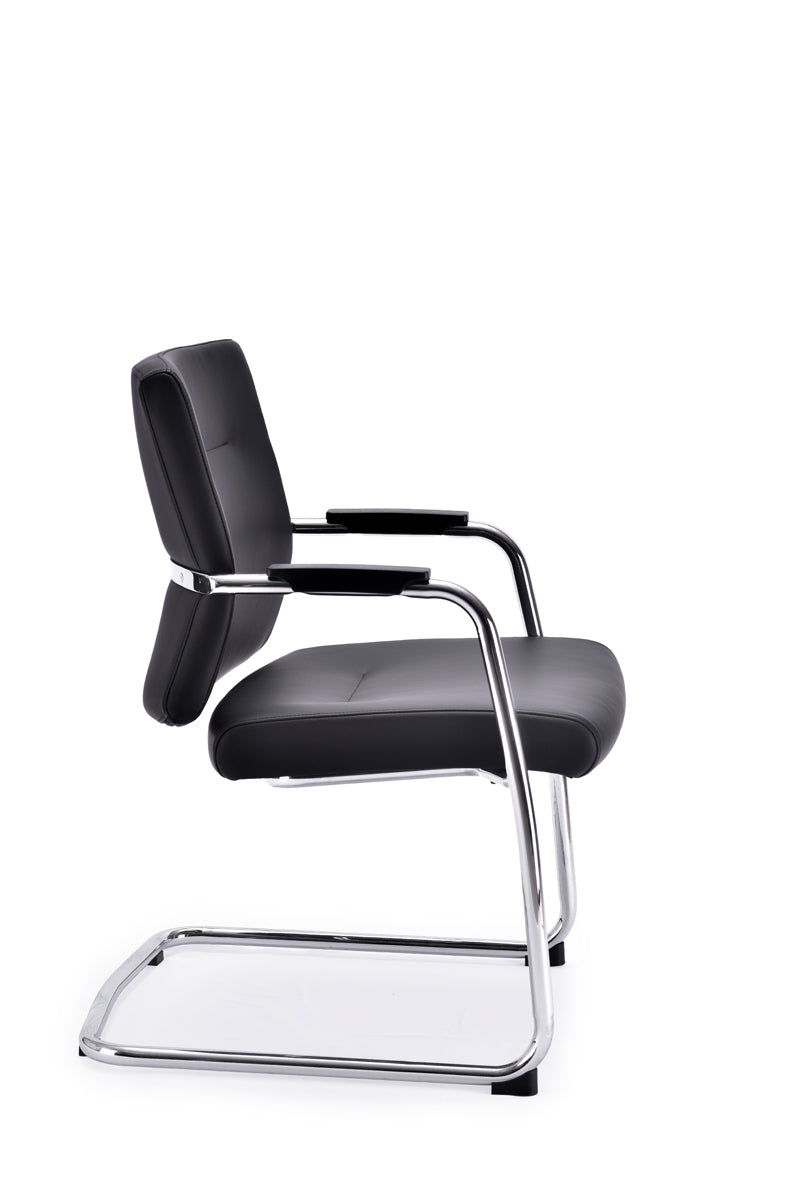 Rico Leather Boardroom Cantilever Chair with Stitch Detailing